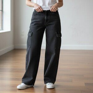 Levi's '94 Baggy Cargo mid rise washed black jeans size 31X30